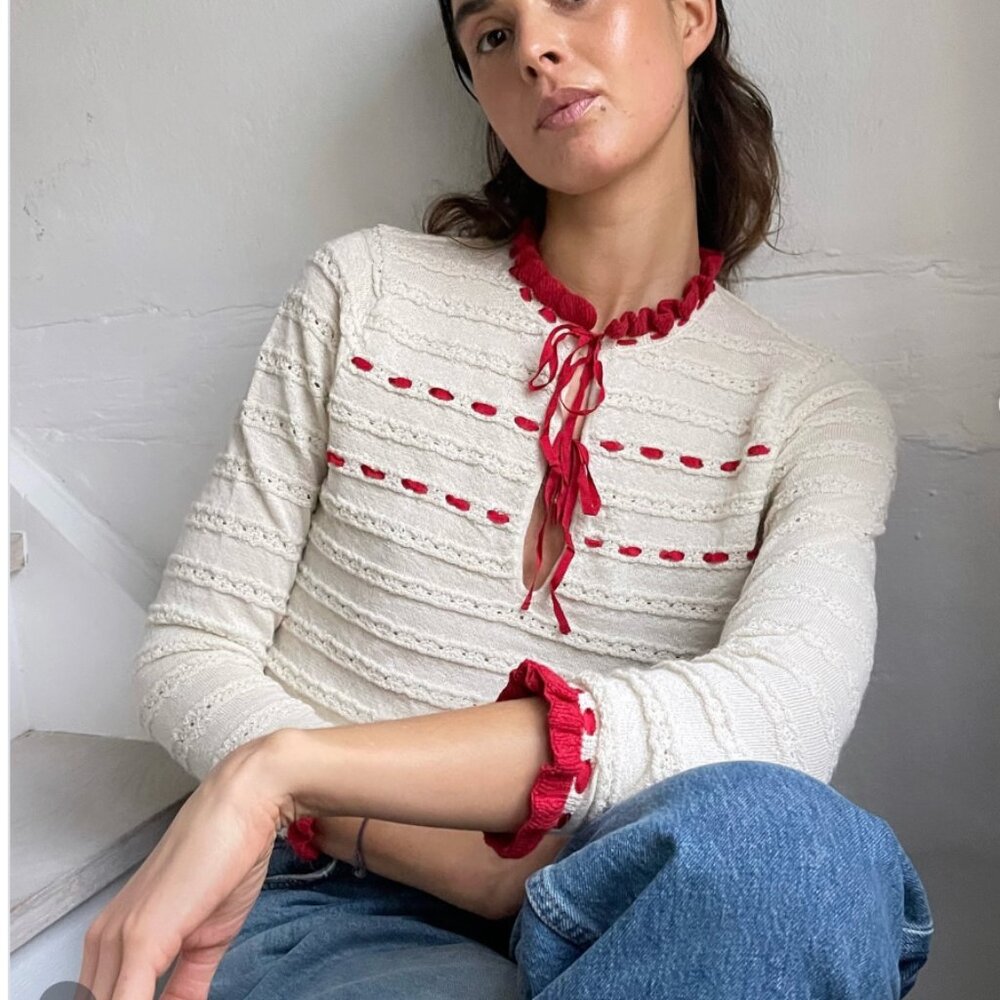 Doen Cordelie Baby Alpaca/Silk Knit Top In Moonstone Size Medium